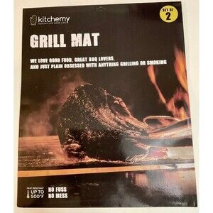 Kitchemy BBQ grill mat 2 in Pack, Nonstick Reusable Barbecue 12” x15”